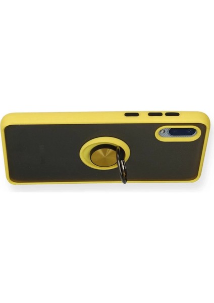Samsung Galaxy A02 Kılıf Montreal Yüzüklü Silikon Kapak - Sarı modelleri