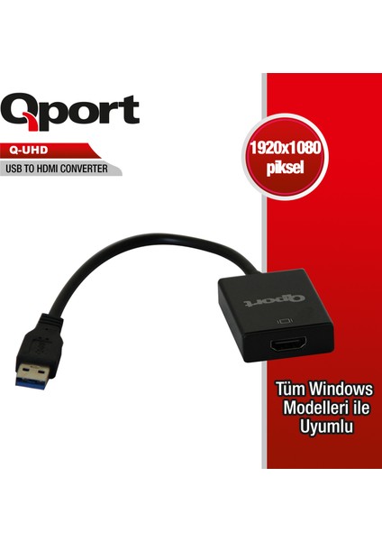 Qport Q-Uhd Usb3.0 To HDMI Çevirici Kablo