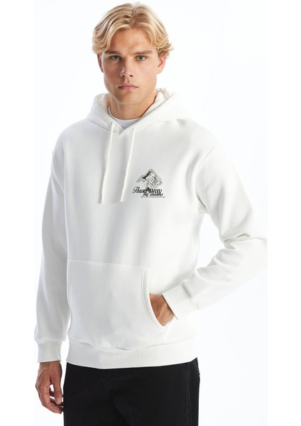 Yeni Sezon Uzun Kollu Baskılı Erkek Kalın Hoodie fırsatları