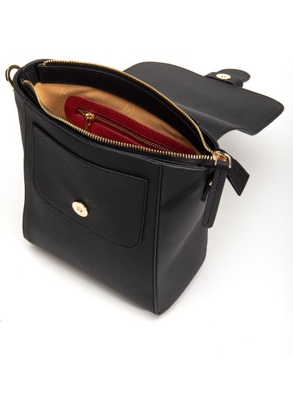 Tegan Hakiki Deri Kadın Omuz ve Çapraz Çanta Siyah fırsatları