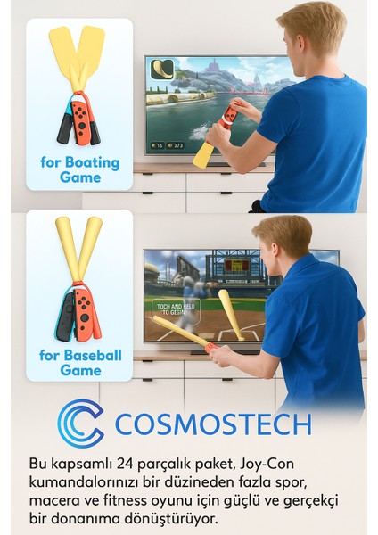 N.switch Sports 24’ü 1 Arada Aksesuar Kiti – Joy-Con 2 Uyumlu Aile Parti Seti, Switch 2 / Switch 1 / OLED Spor Oyunları Için fırsatları