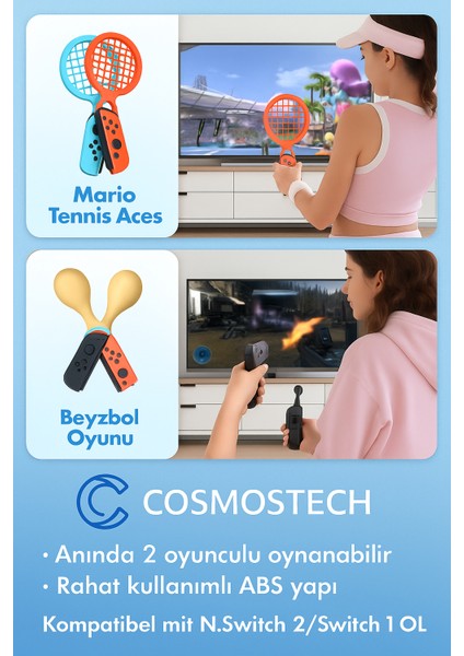 N.switch Sports 24’ü 1 Arada Aksesuar Kiti – Joy-Con 2 Uyumlu Aile Parti Seti, Switch 2 / Switch 1 / OLED Spor Oyunları Için indirimleri