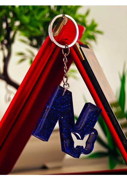 Harfli Anahtarlık El Yapımı Epoksi Hediyelik Ürün Kişiye Özel Kelebek Desenli Anahtarlık indirimleri