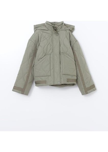 Yeni Sezon Kapüşonlu Kapitone Kız Çocuk Mont