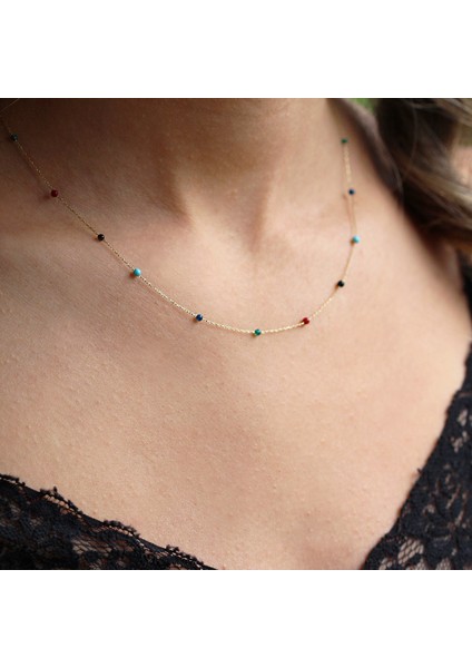 Fenomen Kum Boncuk Detaylı Gold Zincir Kolye fiyatları