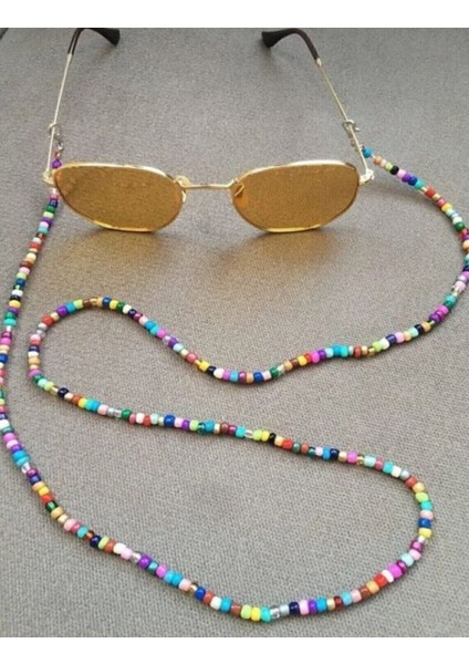 Gözlük Aksesuarı Rengarenk Kum Boncuk Gözlük Ipi