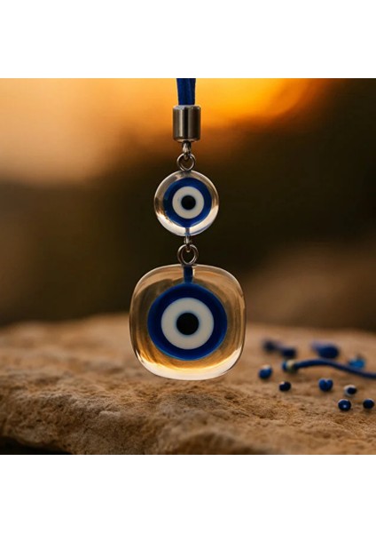 Mavi Cam Nazar Boncuğu Araba Dikiz Aynasi Süsü Şans ve Koruma Sembolü modelleri