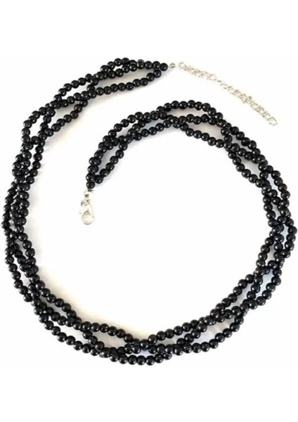 Siyah Çoklu Sarmal Choker Inci Kolye modelleri