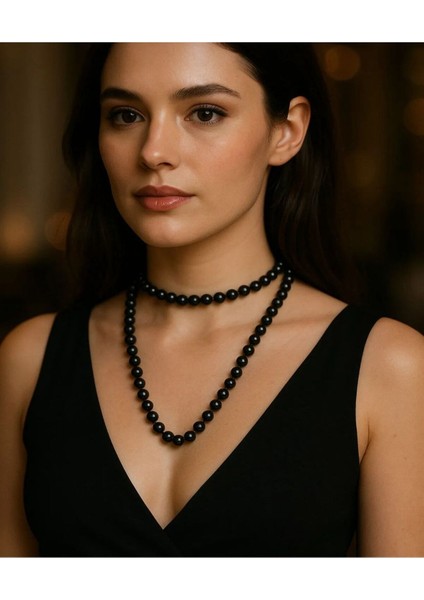 Siyah Inci Kolye