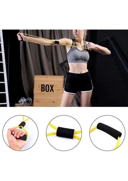 8 Şeklinde Direnç Bandı Yoga Plates ve Vücut Geliştirme Egzersiz Bandı modelleri