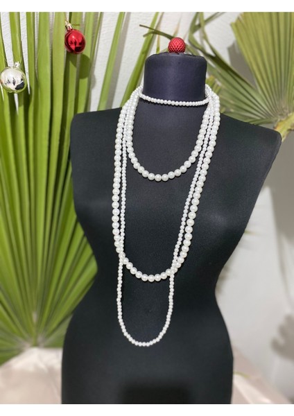 Long Çoklu Inci Kolye