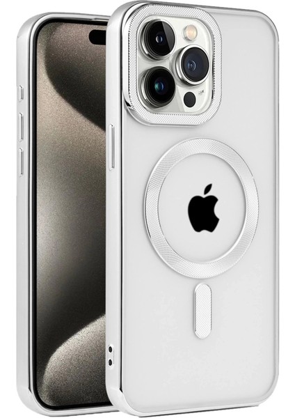 Iphone 15 Pro Kılıf Kronos Magsafe Kapak - Gümüş