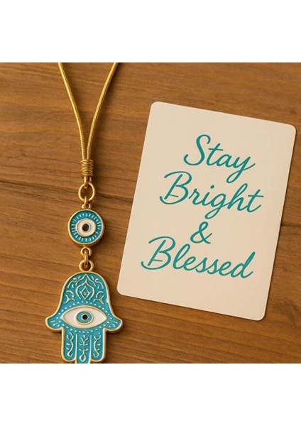 Turkuaz Fatma’nın Eli & Nazar Boncuğu Dikiz Aynası Süsü modelleri