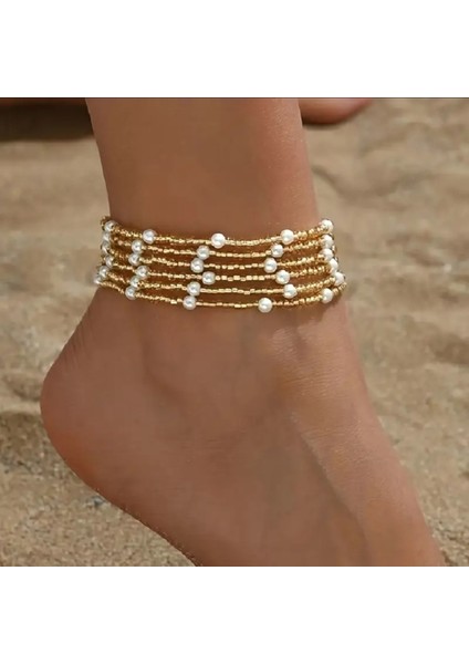 Hello Summer Inci Detaylı Çoklu Halhal Vücut Aksesuarı