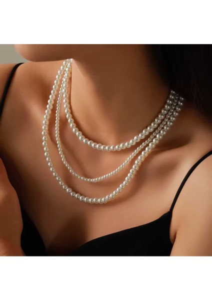 3 Lu Asortı Incı Kolye