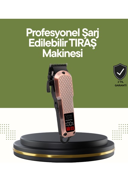 Nrtmsa Şarjlı Saç Kesme Makinesi – 4 Kademeli Ayar, LCD Ekran ve Hızlı Şarj Desteği