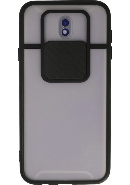 Samsung Galaxy J7 Pro / J730 Kılıf Palm Buzlu Kamera Sürgülü Silikon - Siyah