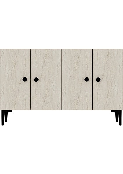 KA1205BT- Pella Konsol, Tv Sehpası, Çok Amaçlı Dolap 120CM Beyaz-Traverten indirimleri