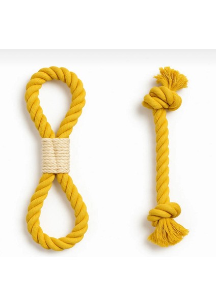 2'li Köpek Halat Oyuncagi Seti - Dogal Pamuk,el Yapimi,dis Temizligi Destekli Çekistirme Oyuncag!