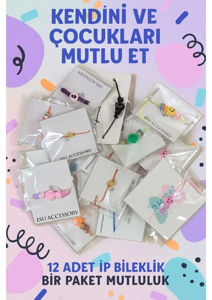 Çoklu Ip Bileklik 12 Adet Karısık Paket modelleri