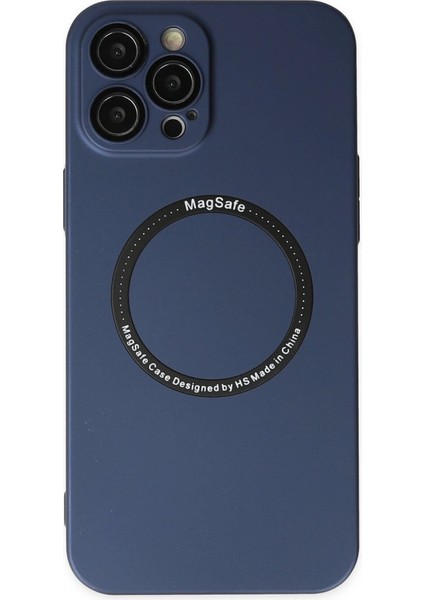 Iphone 12 Pro Kılıf Jack Magneticsafe Lens Silikon - Lacivert