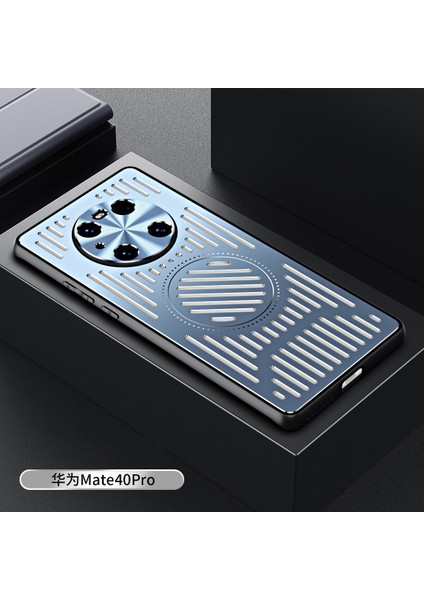 Huawei Mate 40 Pro Kılıfı, Manyetik Metal Isı Dağıtıcı Koruyucu Kılıf-Mavi (Yurt Dışından)