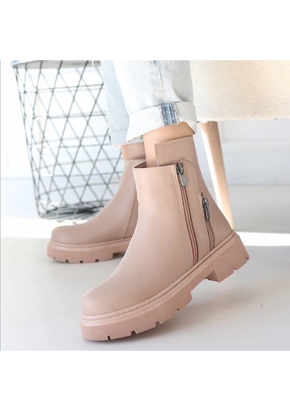 Menta Nude Cilt Fermuar Aksesuarlı Bot fırsatları