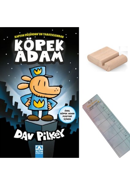 Köpek Adam 1 - Köpek Adam Poster Ilaveli 8-12 Yaş Hikaye / Çizgi Roman +Tablet Tutucu+ Takip Ayracı