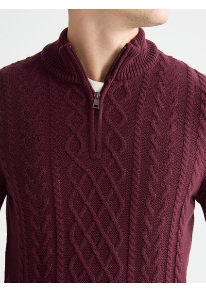 Yeni Sezon Fermuarlı Dik Yaka Erkek Triko Kazak modelleri