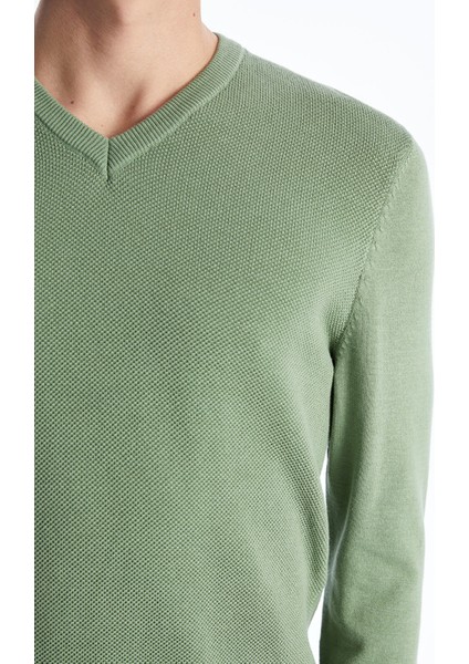 Yeni Sezon V Yaka Uzun Kollu Erkek Triko Kazak fırsatları