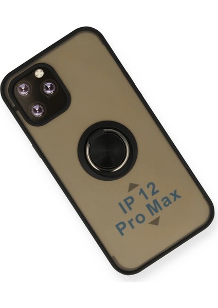 Iphone 12 Pro Max Kılıf Montreal Yüzüklü Silikon Kapak - Siyah fiyatları