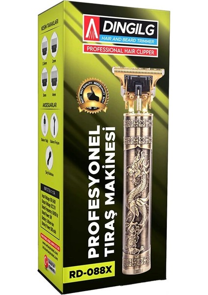 Ieg® T Biçak Baskili Plasti̇k Gövde Ense Çi̇zi̇m - Saç Sakal Kesme Traş Maki̇nesi̇ USB Şarjli RD-088X