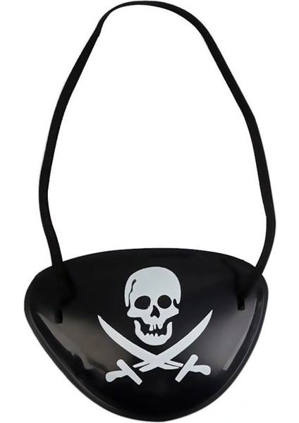 Ieg® Siyah Renk Kuru Kafa Baskılı Plastik Korsan Göz Maskesi Korsan Göz Bandı (4887)