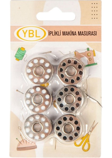 Makine Masurası Iplikli Siyah-Beyaz 6'lı