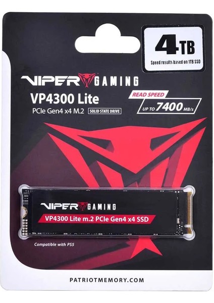 Patrıot Vıper VP4300 Lıte 4tb 7400/6000MB/S M2 Pcıe Gen4 Nvme SSD VP4300L4TBM28H fiyatları