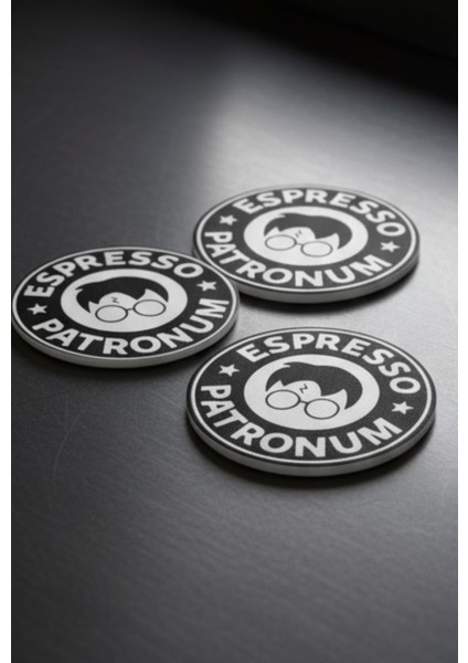 Espresso Patronum Harry Potter Temalı Bardak Altlığı Seti (2 Adet)– 3D Baskı, Kahve Severlere Hediye