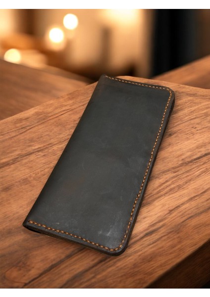 Samira El Yapımı Çıtçıtlı Hakiki Gerçek Deri Kadın Erkek Cüzdan Taba Rengi