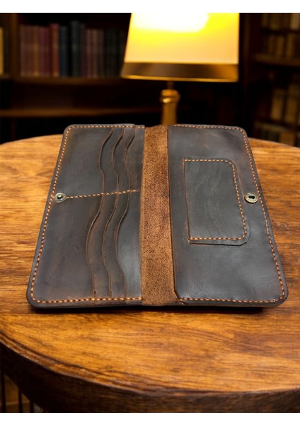 Samira El Yapımı Çıtçıtlı Hakiki Gerçek Deri Kadın Erkek Cüzdan Taba Rengi fiyatları