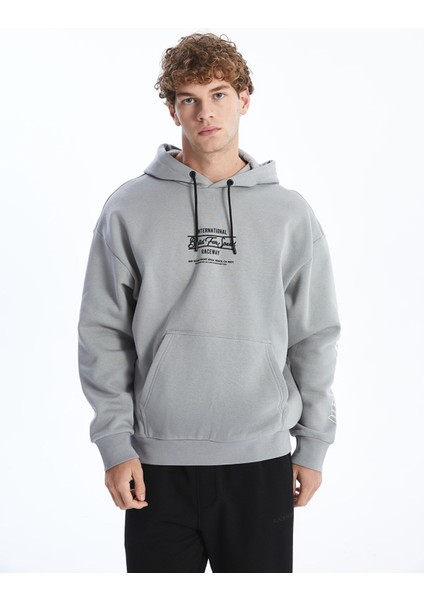 Yeni Sezon Uzun Kollu Baskılı Erkek Kalın Hoodie fırsatları