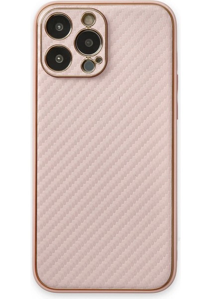 Ieg iPhone 13 Pro Kılıf Coco Karbon Silikon - Pembe