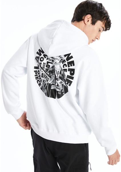 Yeni Sezon Uzun Kollu Baskılı Erkek Kalın Hoodie