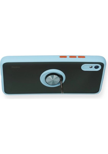 Xiaomi Redmi 9A Kılıf Montreal Yüzüklü Silikon Kapak - Buz Mavi modelleri