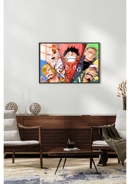 Onepiece Anime Çerçeveli Metal Poster Tablo