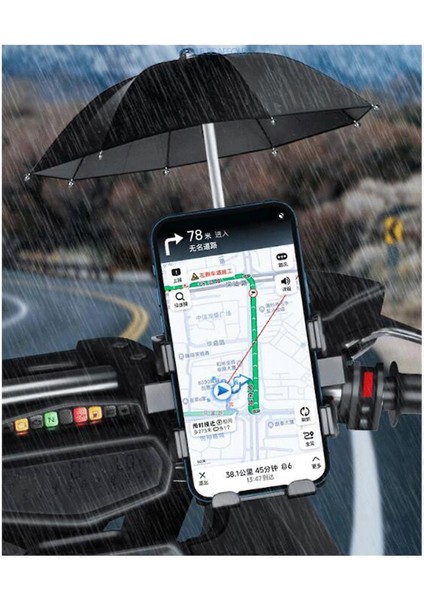 Motosiklet Cep Telefonu Tutucu Stand Şemsiye Yağmur Geçirmez Güneşlik Bisiklet Açık Scooter Telefon Klipi Gidon Montajı modelleri