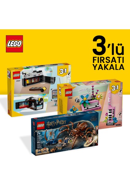 3’lü Özel Set Paketi Retro Kamera + Çiçekli Daktilo + Harry Potter Aragog Macerası Seti