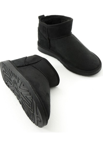 Normal Taban Içi Kürklü Suya Dayanıklı Spor Kısa Kadın Bot Ince Taban