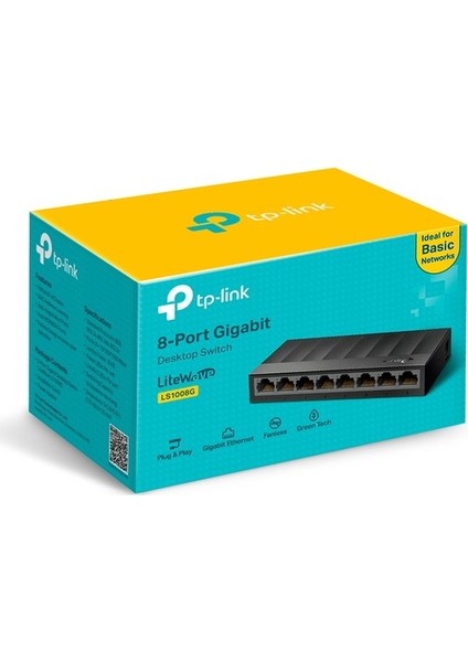 Tp-Lınk LS1008G 8 Port 10/100/1000 Yonetılemez Desktop Swıtch Plastik Kasa