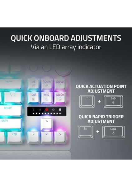 Huntsman V3 Pro Tenkeyless - Tkl Analog Optik Espor Pc Klavyesi - Tap & Hızlı Ateş (Hızlı Basınçlandırma, 2 Özel Tuşlu Çok Işlevli Tekerlek) Qwerty Abd Düzeni | Beyaz fiyatları