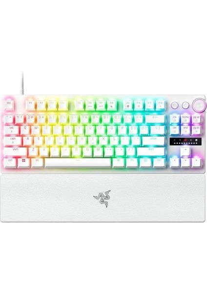 Huntsman V3 Pro Tenkeyless - Tkl Analog Optik Espor Pc Klavyesi - Tap & Hızlı Ateş (Hızlı Basınçlandırma, 2 Özel Tuşlu Çok Işlevli Tekerlek) Qwerty Abd Düzeni | Beyaz modelleri