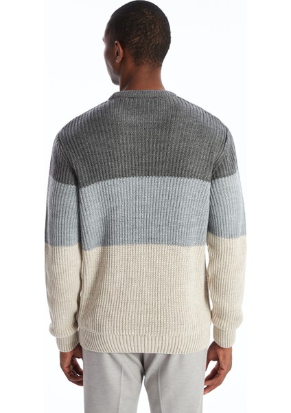 Yeni Sezon Bisiklet Yaka Uzun Kollu Renk Bloklu Erkek Triko Kazak indirimleri